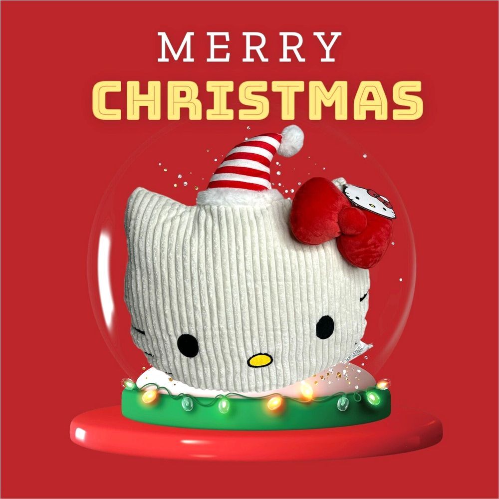 Hello Kitty by Sanrio Christmas Pillow - Santa‎ Face, Red/White
